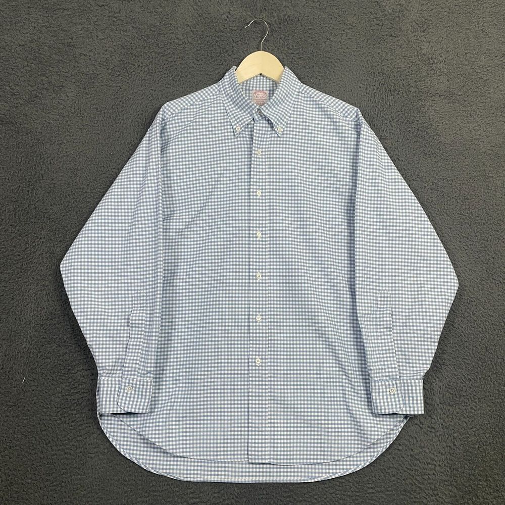 Brooks Brothers Blue and White Gingham Button-Down Shirt